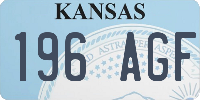 KS license plate 196AGF