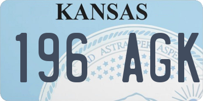 KS license plate 196AGK