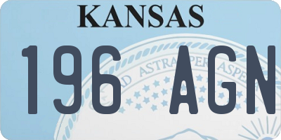 KS license plate 196AGN
