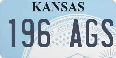 KS license plate 196AGS