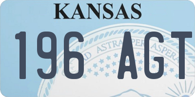 KS license plate 196AGT