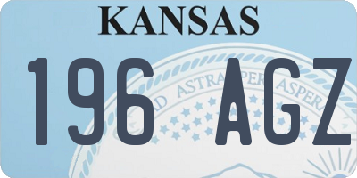 KS license plate 196AGZ