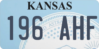 KS license plate 196AHF