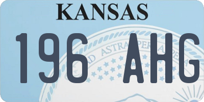 KS license plate 196AHG