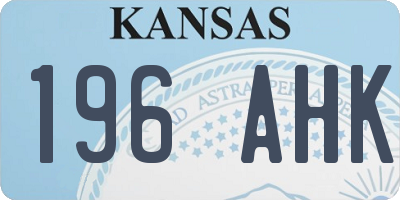 KS license plate 196AHK