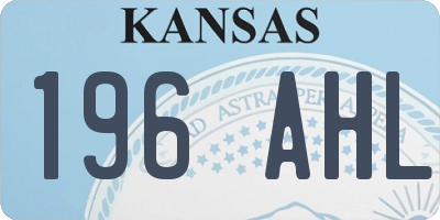 KS license plate 196AHL
