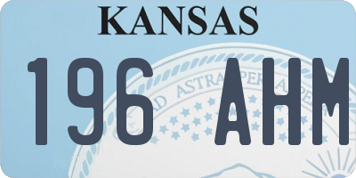 KS license plate 196AHM
