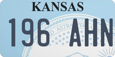 KS license plate 196AHN
