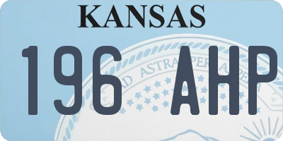 KS license plate 196AHP