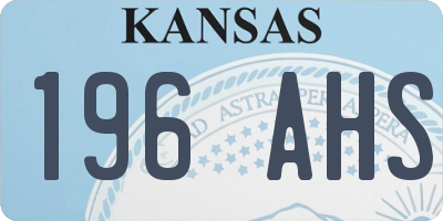 KS license plate 196AHS