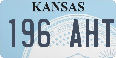 KS license plate 196AHT