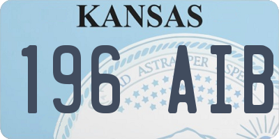 KS license plate 196AIB
