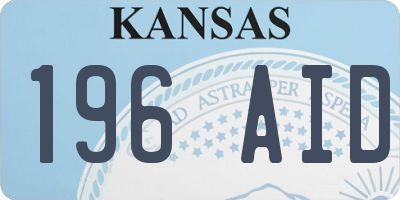 KS license plate 196AID