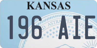 KS license plate 196AIE