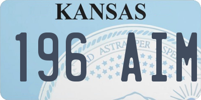 KS license plate 196AIM
