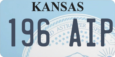 KS license plate 196AIP