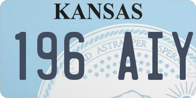 KS license plate 196AIY