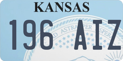 KS license plate 196AIZ