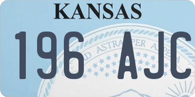 KS license plate 196AJC