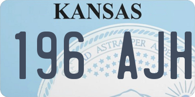 KS license plate 196AJH