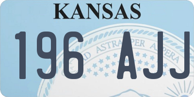 KS license plate 196AJJ