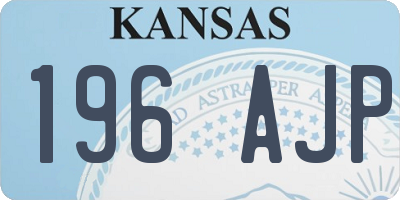 KS license plate 196AJP