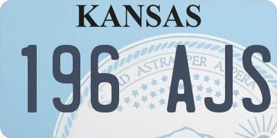 KS license plate 196AJS