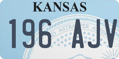 KS license plate 196AJV