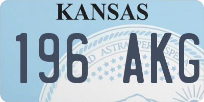 KS license plate 196AKG