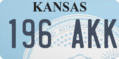 KS license plate 196AKK