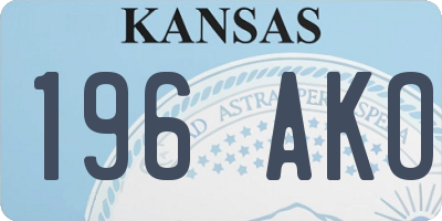 KS license plate 196AKO
