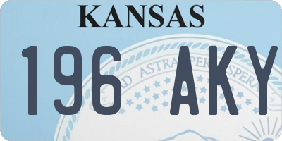 KS license plate 196AKY