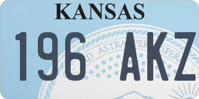 KS license plate 196AKZ