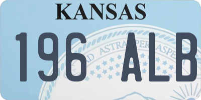 KS license plate 196ALB