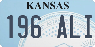 KS license plate 196ALI