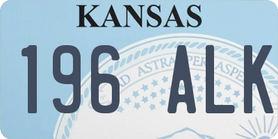 KS license plate 196ALK