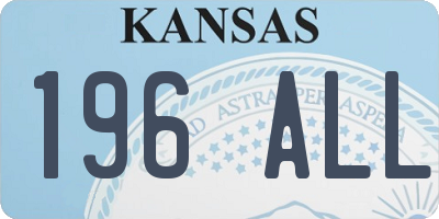 KS license plate 196ALL