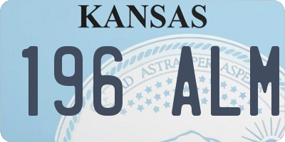 KS license plate 196ALM