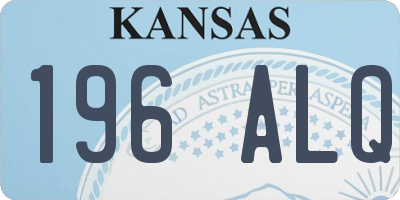 KS license plate 196ALQ