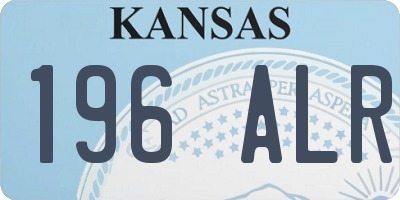 KS license plate 196ALR