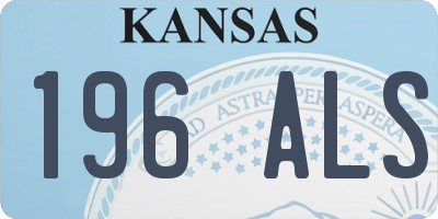 KS license plate 196ALS