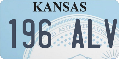 KS license plate 196ALV