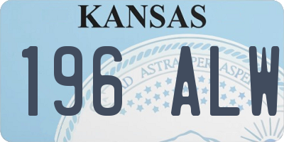 KS license plate 196ALW