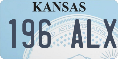 KS license plate 196ALX