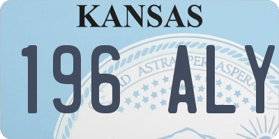 KS license plate 196ALY