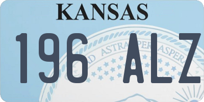 KS license plate 196ALZ