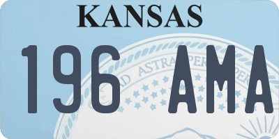 KS license plate 196AMA