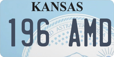 KS license plate 196AMD