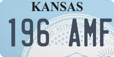 KS license plate 196AMF
