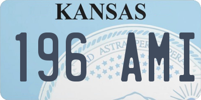 KS license plate 196AMI